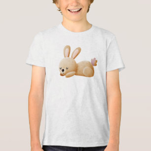 Sleeping Bunny Illustration Tri-Blend Shirt