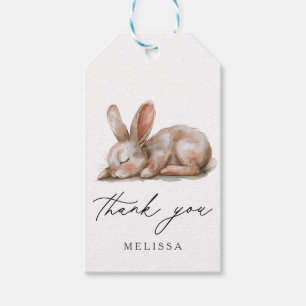 Sleeping Bunny Neutral Colours Thank You Gift Tags