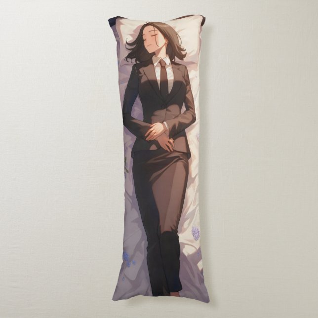 Sleeping Businesswoman Anime Body Cushion (Front Vertical)