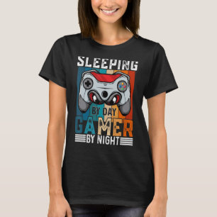 SLEEPING By Day Gamer By Night Meme For Gamers T-Shirt