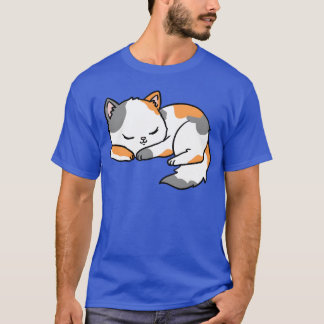 Sleeping Calico Cat for Cat Lover girl T-Shirt