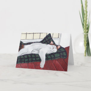 Sleeping Calico Cat Notecard