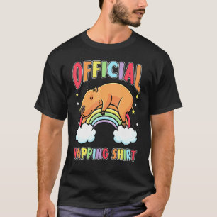 Sleeping Capybara Rainbow Pajama Napping Capybara  T-Shirt
