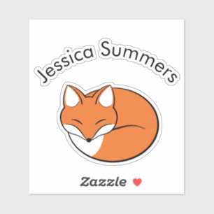 Sleeping Cartoon Fox Custom Message