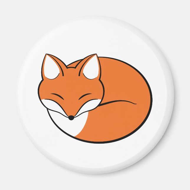 Sleeping Cartoon Fox Magnet (Front)