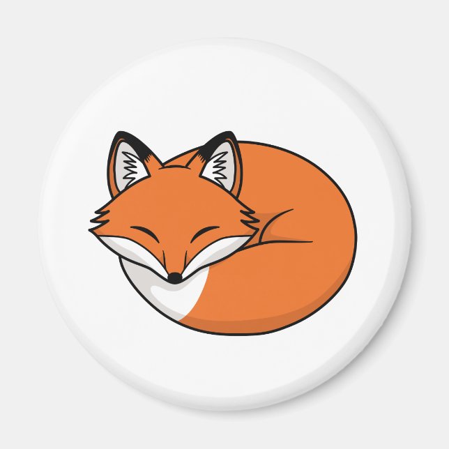 Sleeping Cartoon Fox Magnet (Front)