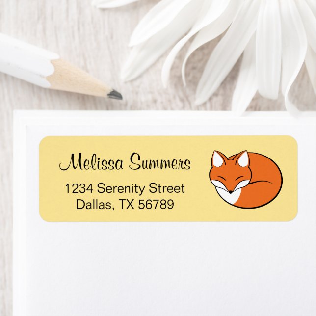 Sleeping Cartoon Fox on Yellow (Insitu)