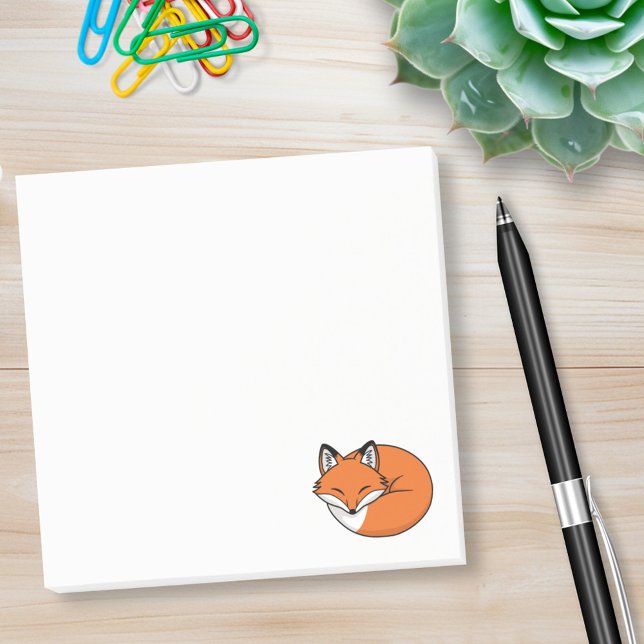 Sleeping Cartoon Fox Post-it Notes (Creator Uploaded)