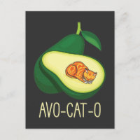 Sleeping Cat Avocado Cute Vegetable Animal Pun