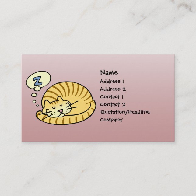 Sleeping Cat Business Card (Front)