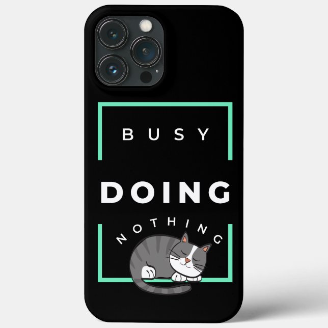 SLEEPING CAT BUSY DOING NOTHING Case-Mate iPhone CASE (Back)