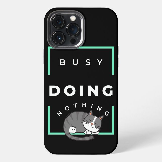 SLEEPING CAT BUSY DOING NOTHING iPhone CASE (Back)