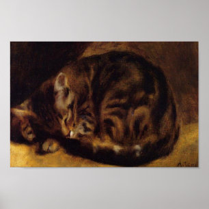 Sleeping Cat by Renoir Poster