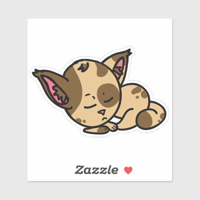 Sleeping Cat Cartoon – Cute Pet Sticker (Sheet)