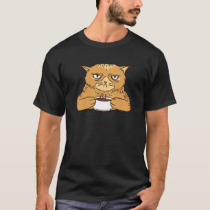 Sleeping Cat Coffee Espresso Coffee Cup Men Women T-Shirt
