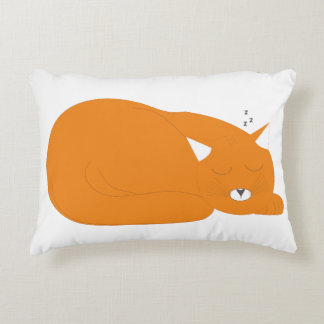 sleeping cat - cute minimalist illustration decorative cushion