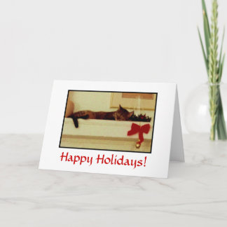 Sleeping Cat Holiday Card! Card