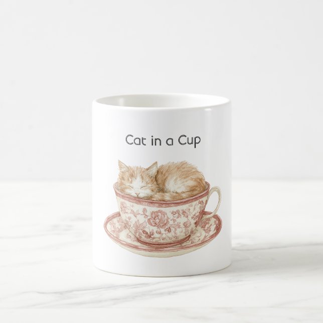 Sleeping Cat In A Cup (Center)