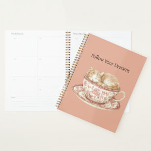 Sleeping Cat In A Cup Planner