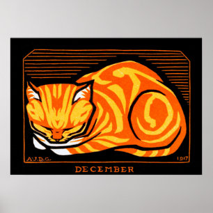 Sleeping Cat, Julie de Graag Poster