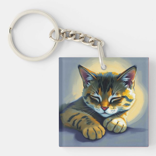 Sleeping cat key ring (Front)