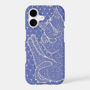 Sleeping Cat Lace Doily (lilac) on phone case