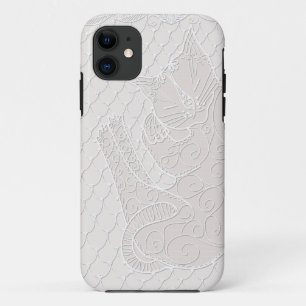 Sleeping Cat Lace Doily (oat) on phone case