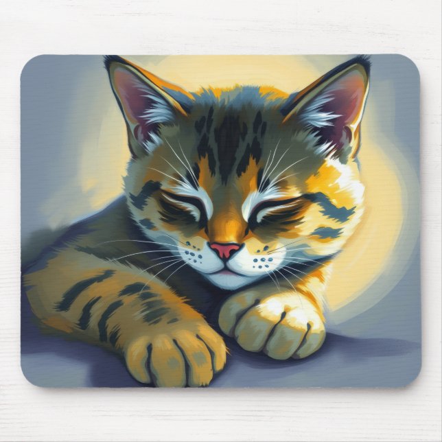 Sleeping cat mouse mat (Front)