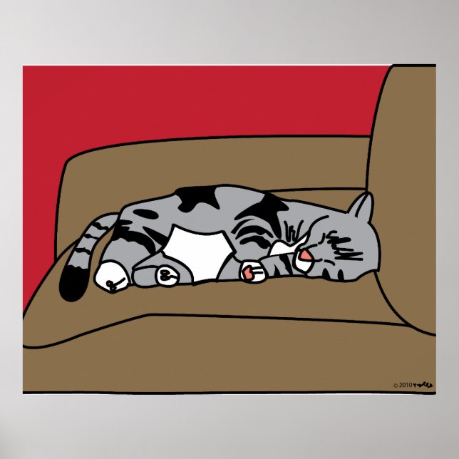 Sleeping Cat Olivia Print (Front)