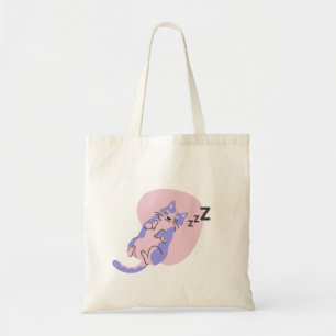Sleeping Cat Pattern Tote Bags
