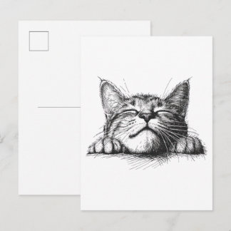 Sleeping cat postcard