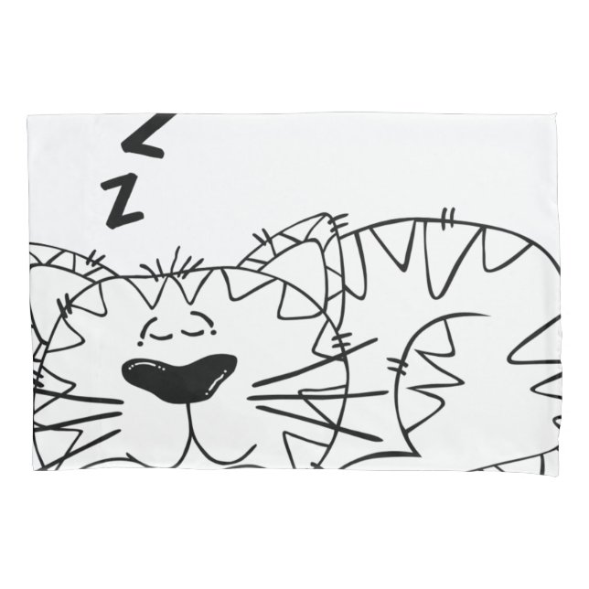 Sleeping Cat: Relax and have fun Pillowcase (Front)