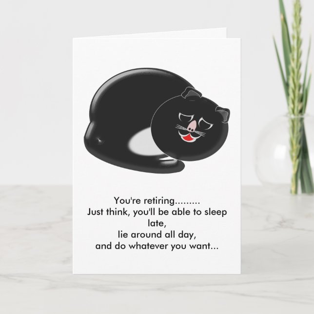 Sleeping Cat Retirement Card (Front)