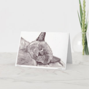 Sleeping Cat Thank You Card