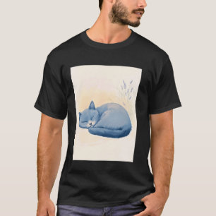 Sleeping Cat With Lavender Cat Lovers T-Shirt