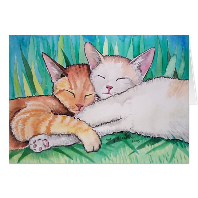 Sleeping Cats Card by Molly Harrison (Front Horizontal)