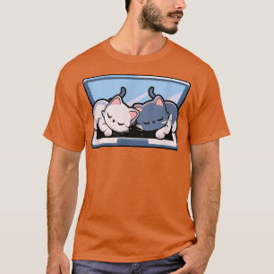 Sleeping Cats Laptop Kawaii Anime Japanese Boys Gi T-Shirt