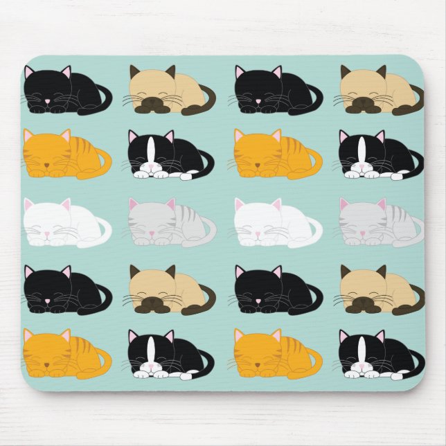 Sleeping Cats Mouse Mat (Front)