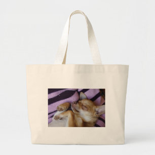 Sleeping Chihuahua Large Tote Bag