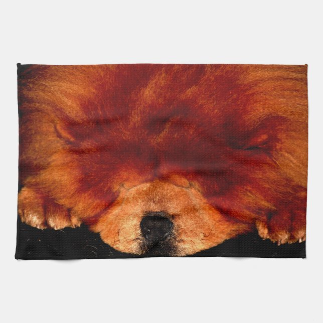 Sleeping Chow Chow ktcnm Tea Towel (Horizontal)