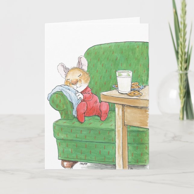 Sleeping Christmas Mouse Card (Front)
