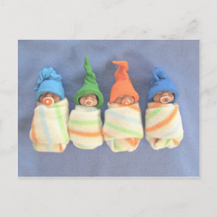 Sleeping Clay Babies: Polymer Clay Sculpture Postcard