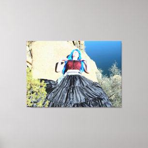 sleeping cosplay girl wrapped canvas