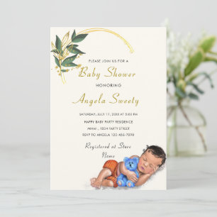 Sleeping Cute Baby Shower Invitation