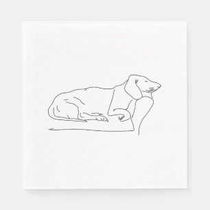 Sleeping Dachshund Dog Napkin