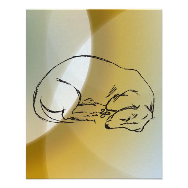 Sleeping Dachshund Dog Poster (Front)