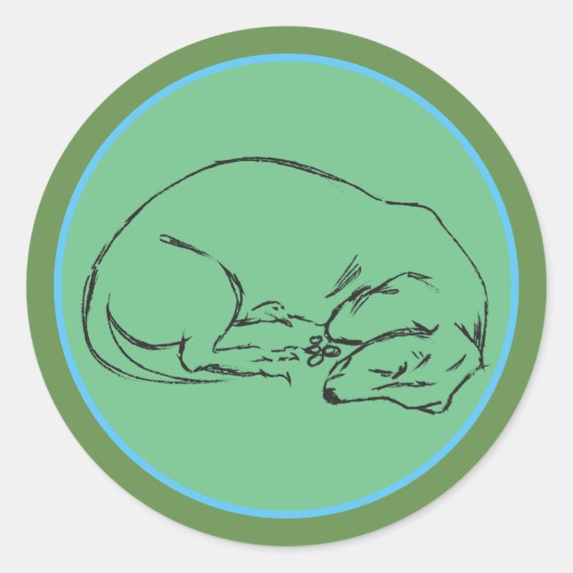 Sleeping Dachshund Dog  Sticker (Front)