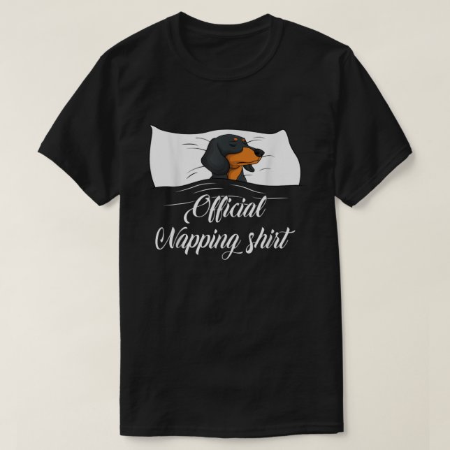 Sleeping Dachshund Pyjamas Dog Lover Gift Official T-Shirt (Design Front)