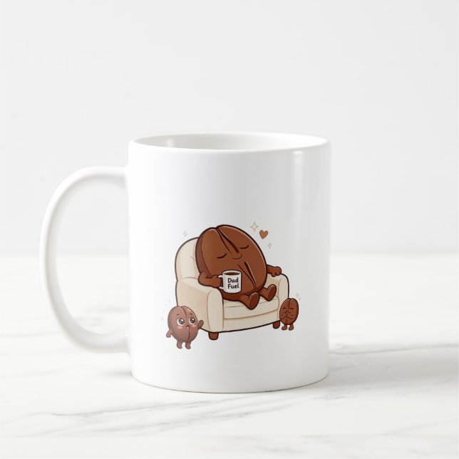 Sleeping Dad cute coffee bean  Mug (Left)