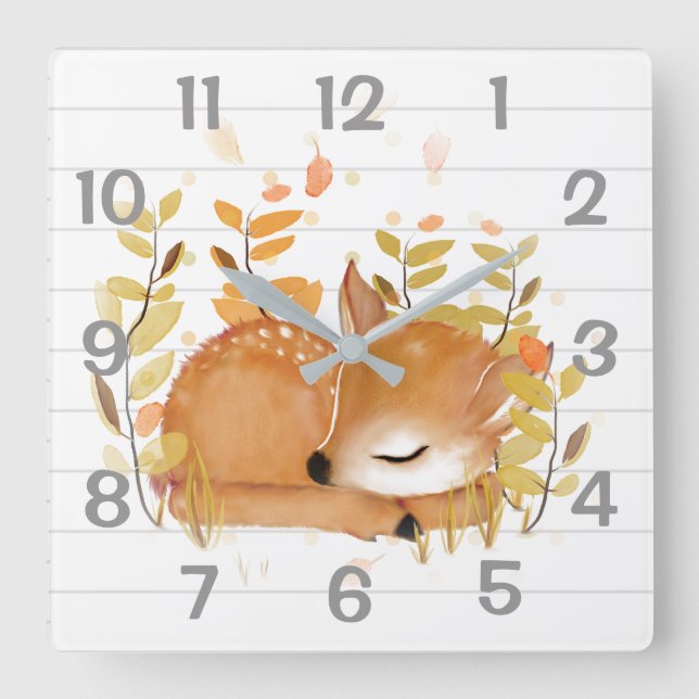 Sleeping Deer Wall Clock (Front)